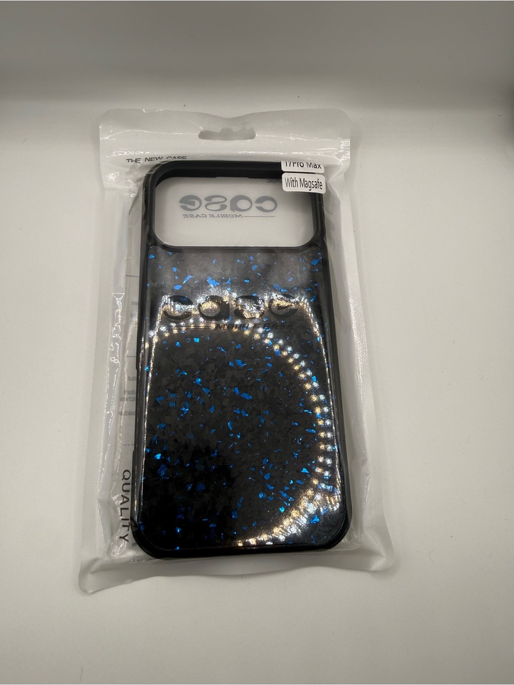 iPhone 17 Pro Max Black Blue Glitter MagSafe Phone Case New